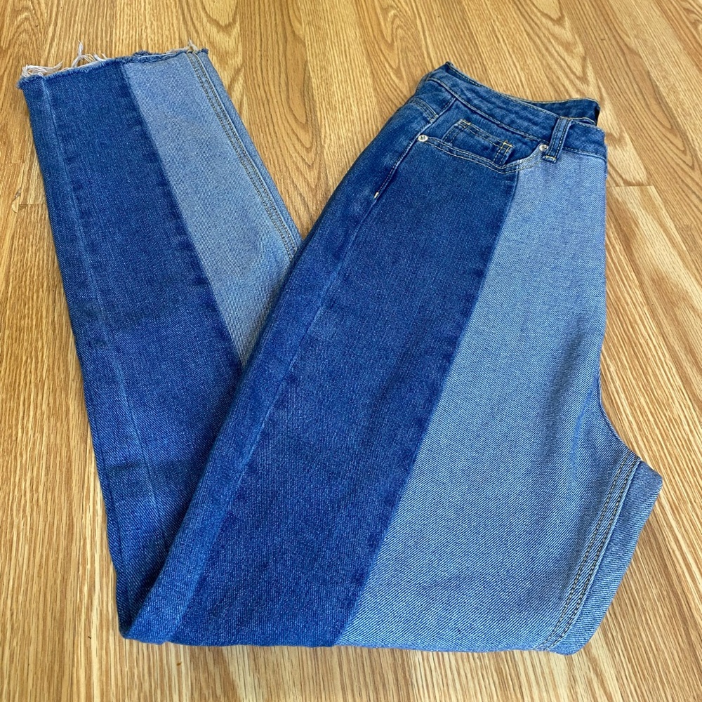 Misguided 2 tone high waist jeans size small-6 EUC - Picture 2 of 13